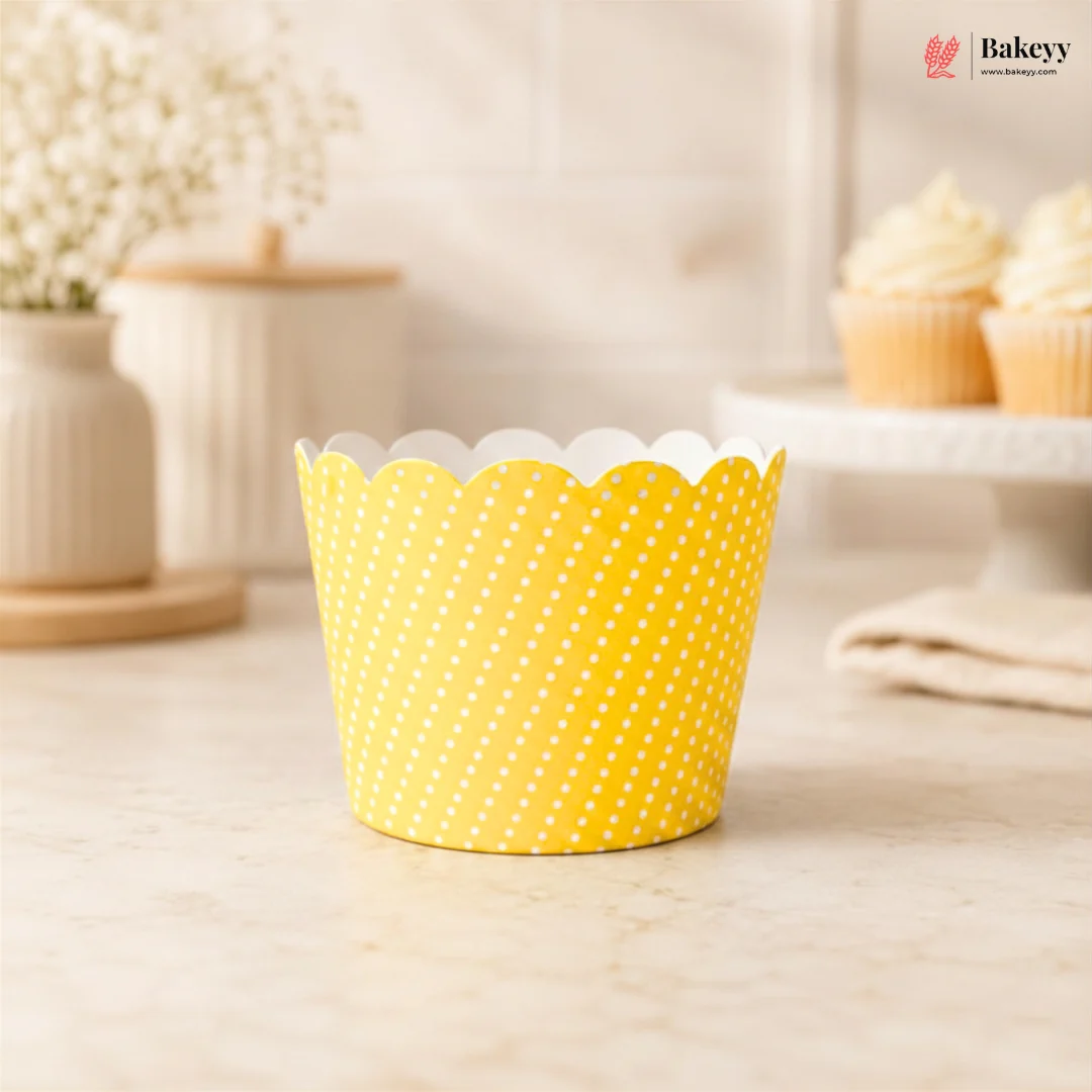 5 Cm | Mini Polka Dot Scallop Edge Cupcake Liners | Baking Cups | Pack of 50 - Image 4