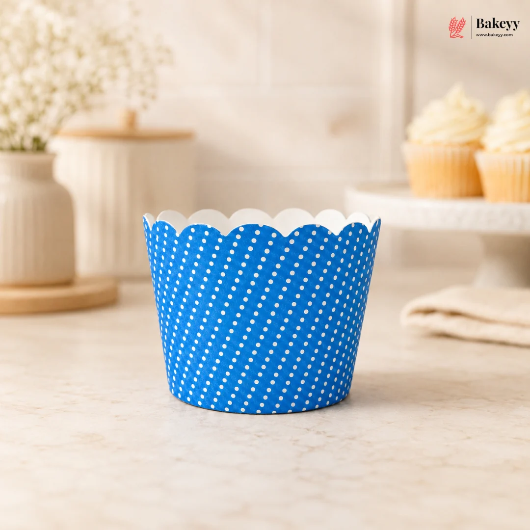 5 Cm | Mini Polka Dot Scallop Edge Cupcake Liners | Baking Cups | Pack of 50 - Image 5