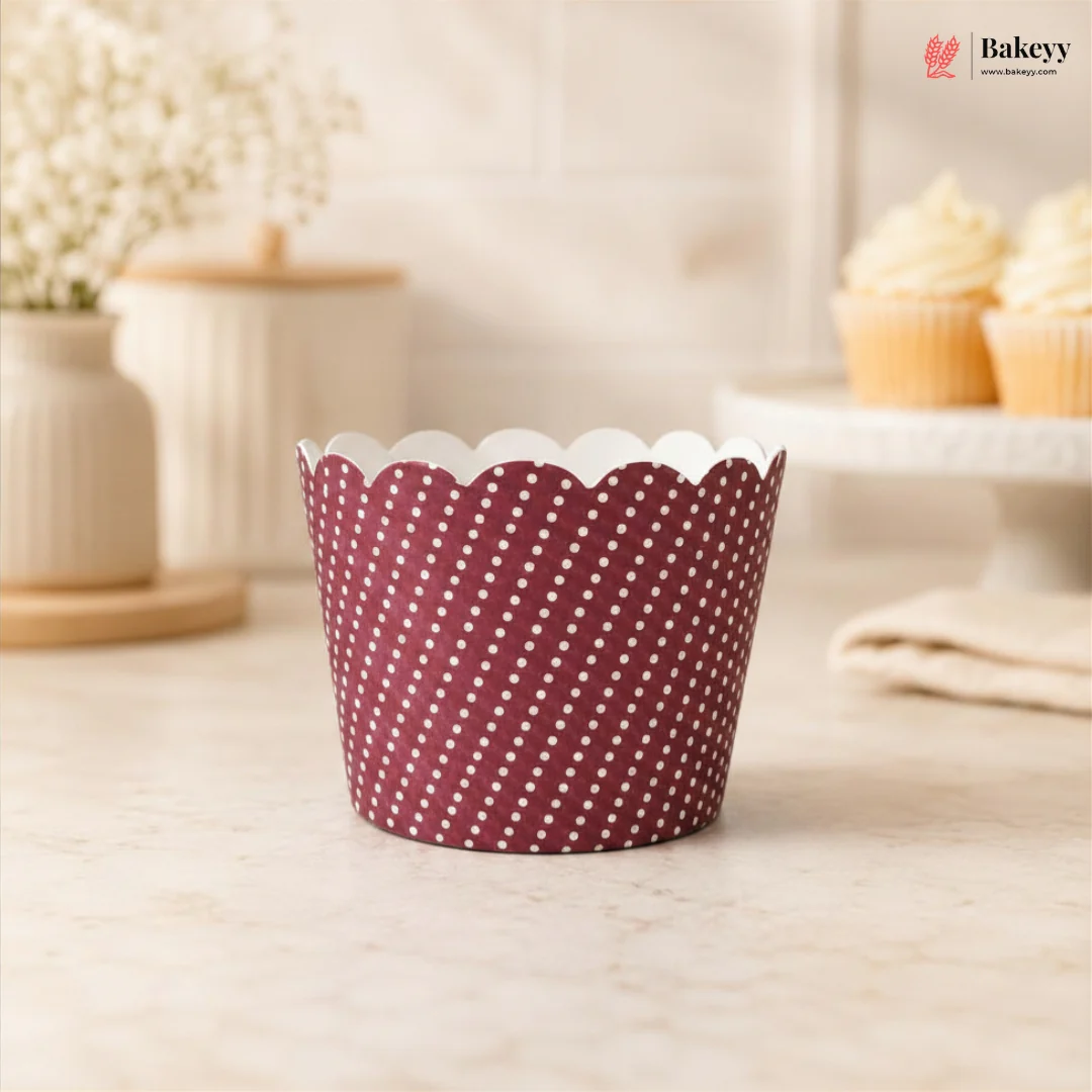 5 Cm | Mini Polka Dot Scallop Edge Cupcake Liners | Baking Cups | Pack of 50 - Image 6
