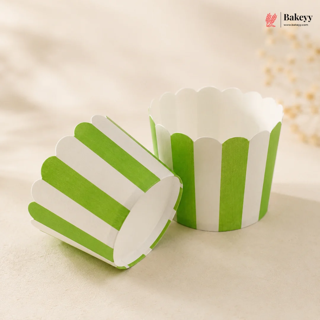 5 Cm | Striped Scallop Edge Cupcake Liners | Paper Cupcake Baking Cups | Pack of 50 - Image 5