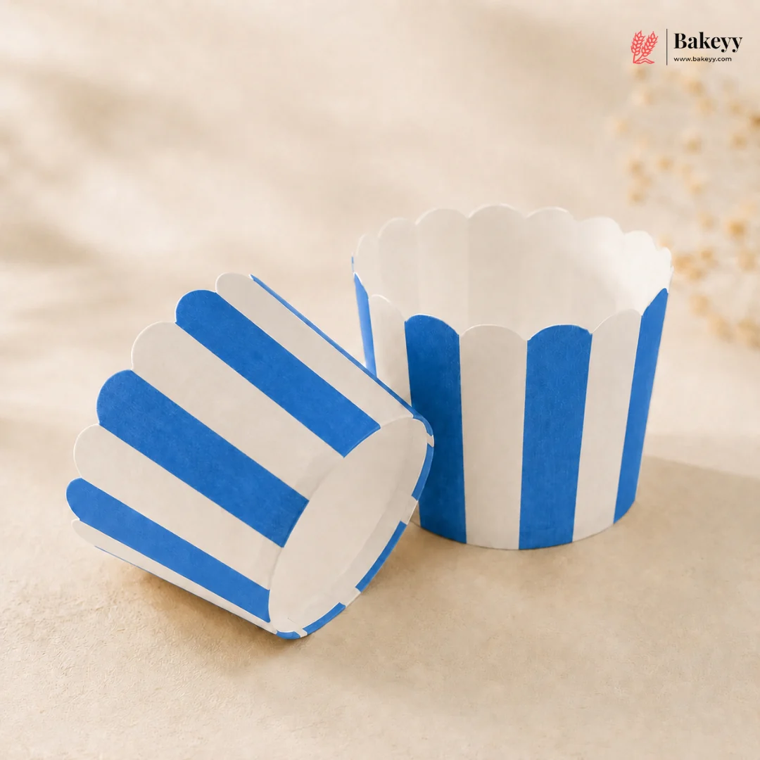 5 Cm | Striped Scallop Edge Cupcake Liners | Paper Cupcake Baking Cups | Pack of 50 - Image 7