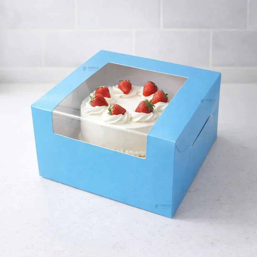 5 Inch Height | Cake Box With L-Shape Window | Blue Color | ITC Back Box | 3 Sizes Available | Pack Of 25 - Image 3