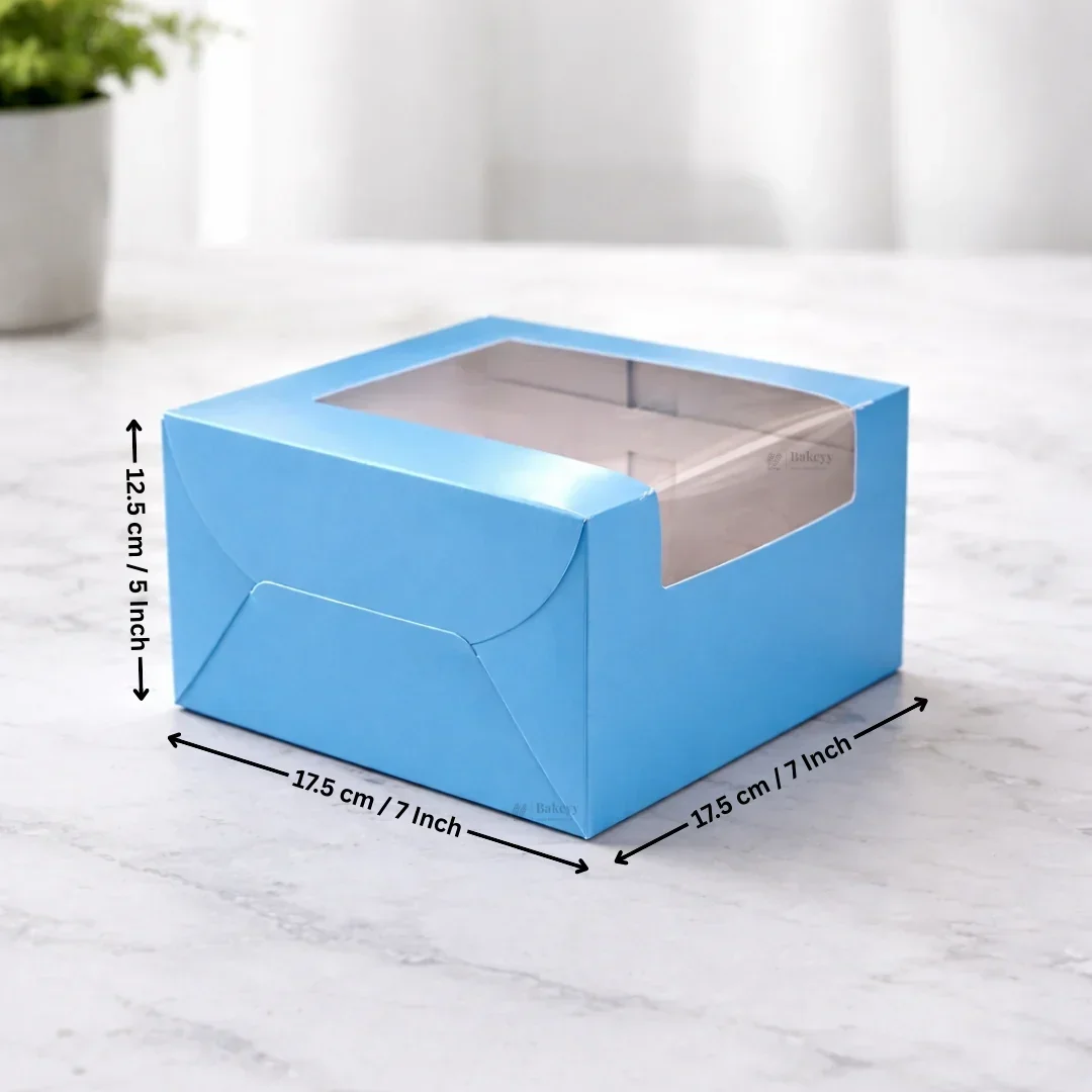 5 Inch Height | Cake Box With L-Shape Window | Blue Color | ITC Back Box | 3 Sizes Available | Pack Of 25 - Image 5