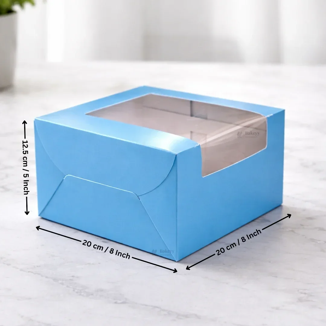 5 Inch Height | Cake Box With L-Shape Window | Blue Color | ITC Back Box | 3 Sizes Available | Pack Of 25 - Image 6