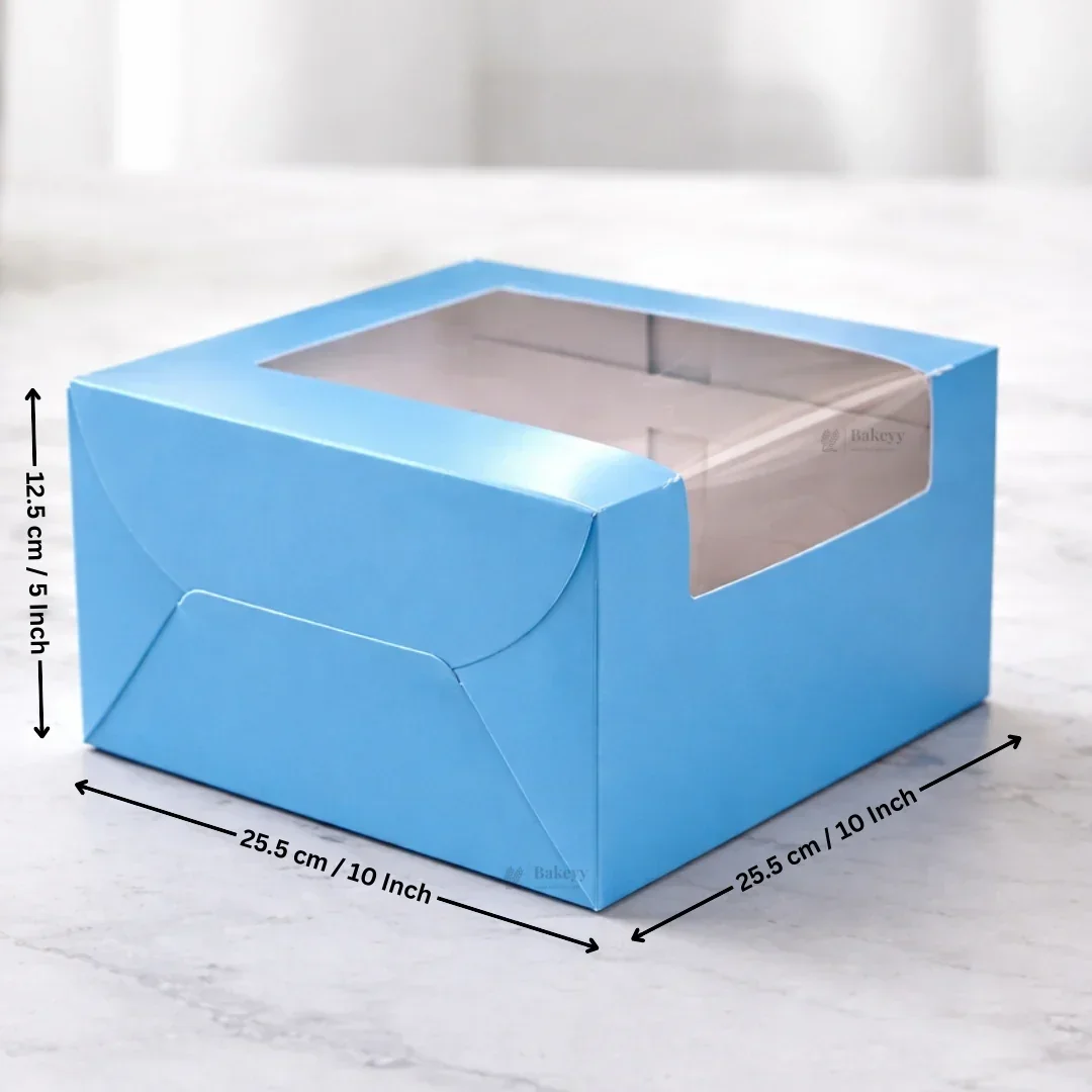 5 Inch Height | Cake Box With L-Shape Window | Blue Color | ITC Back Box | 3 Sizes Available | Pack Of 25 - Image 7