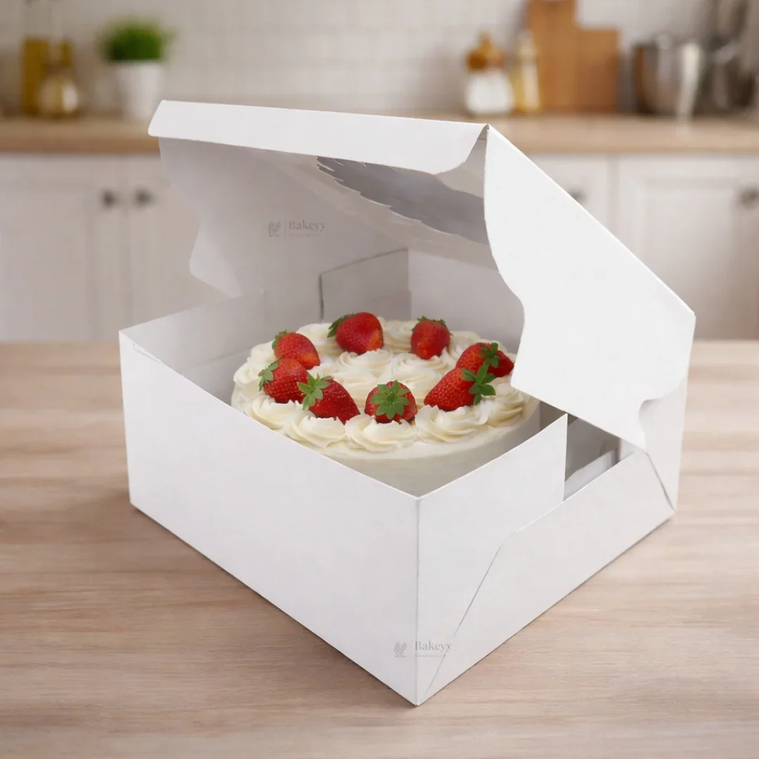 White Cake Box with Flower Window Top | Multiple Sizes Available | Pack of 25 - Image 3