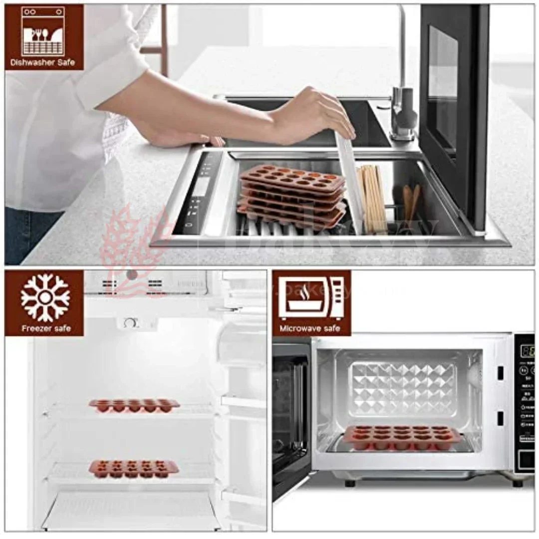 50-Cavity | Mini Hearts Shaped Silicone Chocolate Mould | Non-Stick Baking & Candy Making Tray | 1 Piece - Image 4