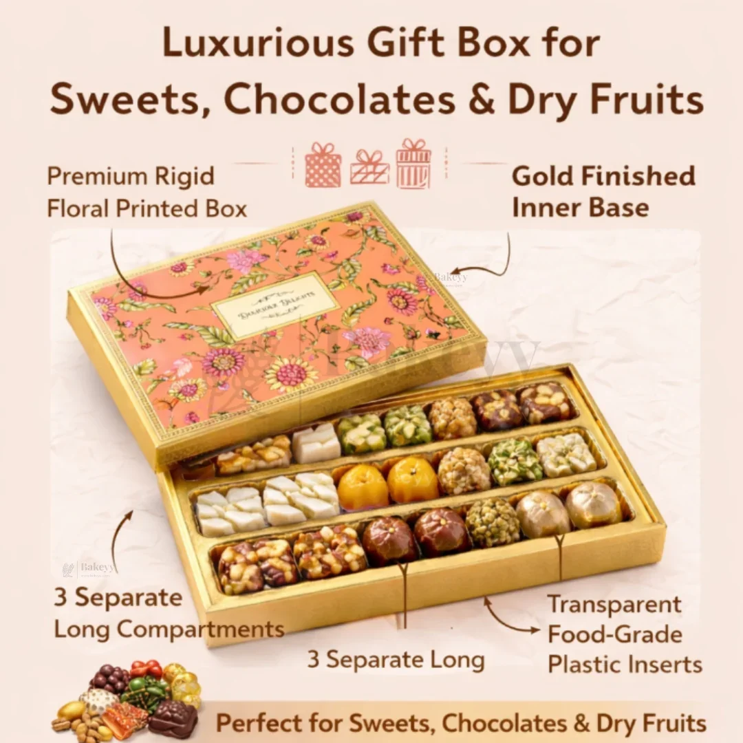 500g Sweet & Chocolate Hamper Box with Gold Tray | Pack of 1 - Image 8