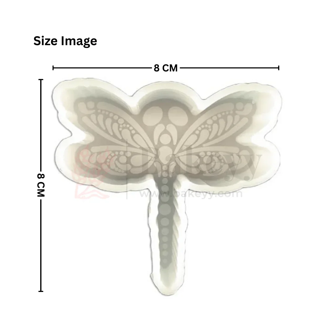 521 - Skull Face Dragonfly Shape Silicone Fondant Mould - 1 Piece - Image 2
