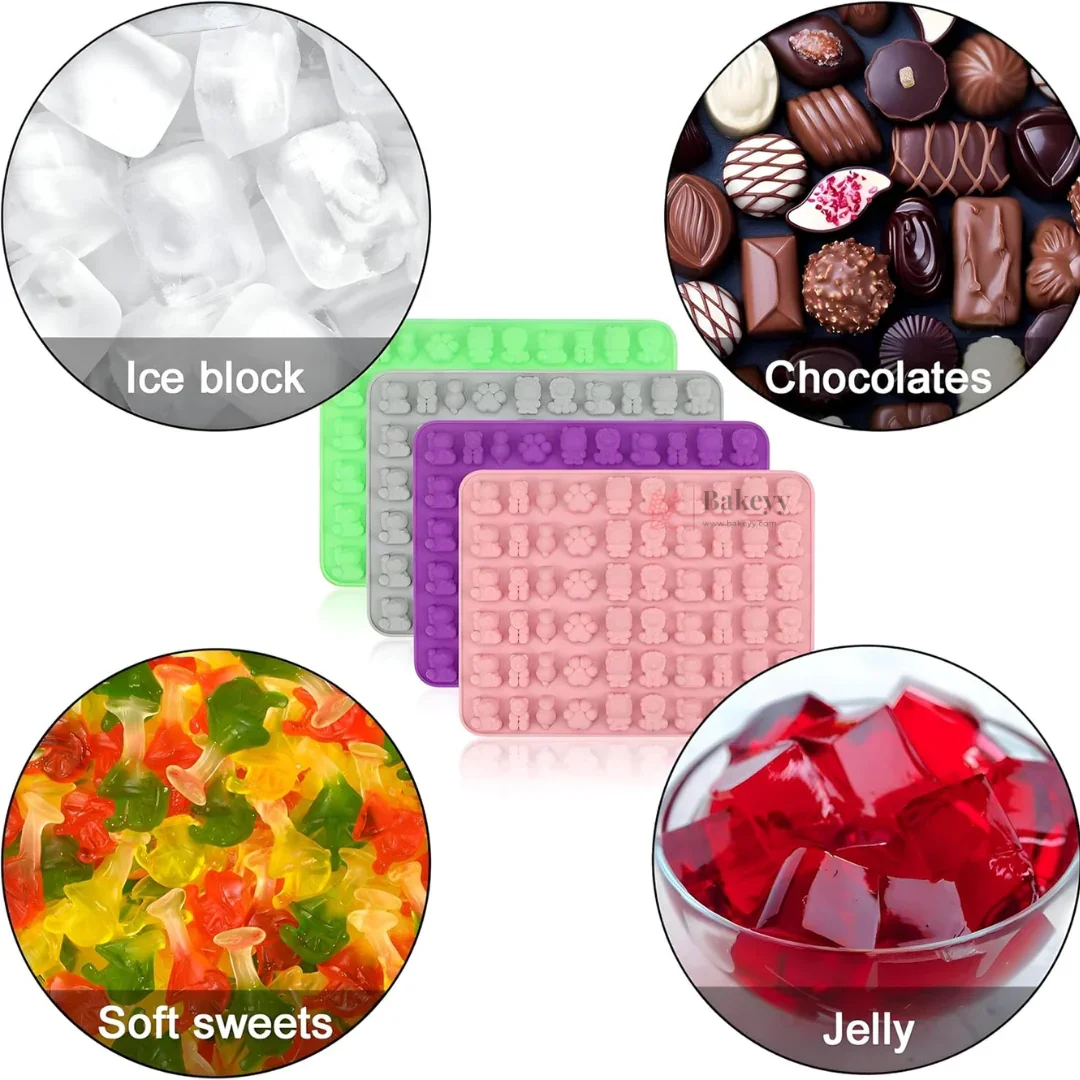 54 Cavity Silicone Chocolate Mould Rabbit Heart Bow Flower Star Mix Shape Silicon Jelly Candy Mould - Image 4