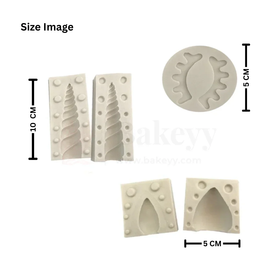 544 | Unicorn Horn & Eyelash Design Silicone Mould - 1 Piece - Image 2