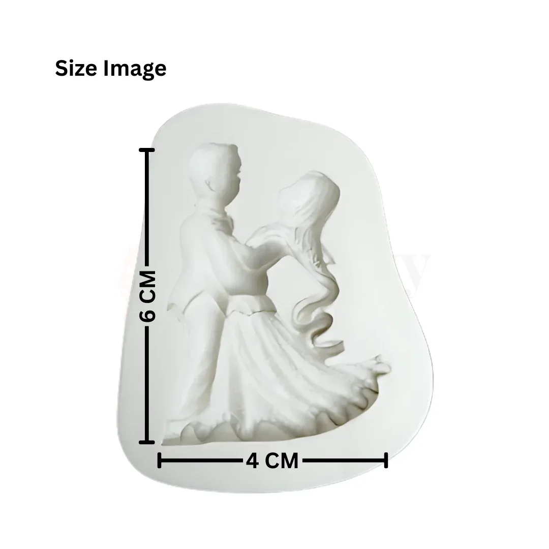 578 - Mini Dancing Couple Shape Silicone Fondant Mould - 1 Piece - Image 2