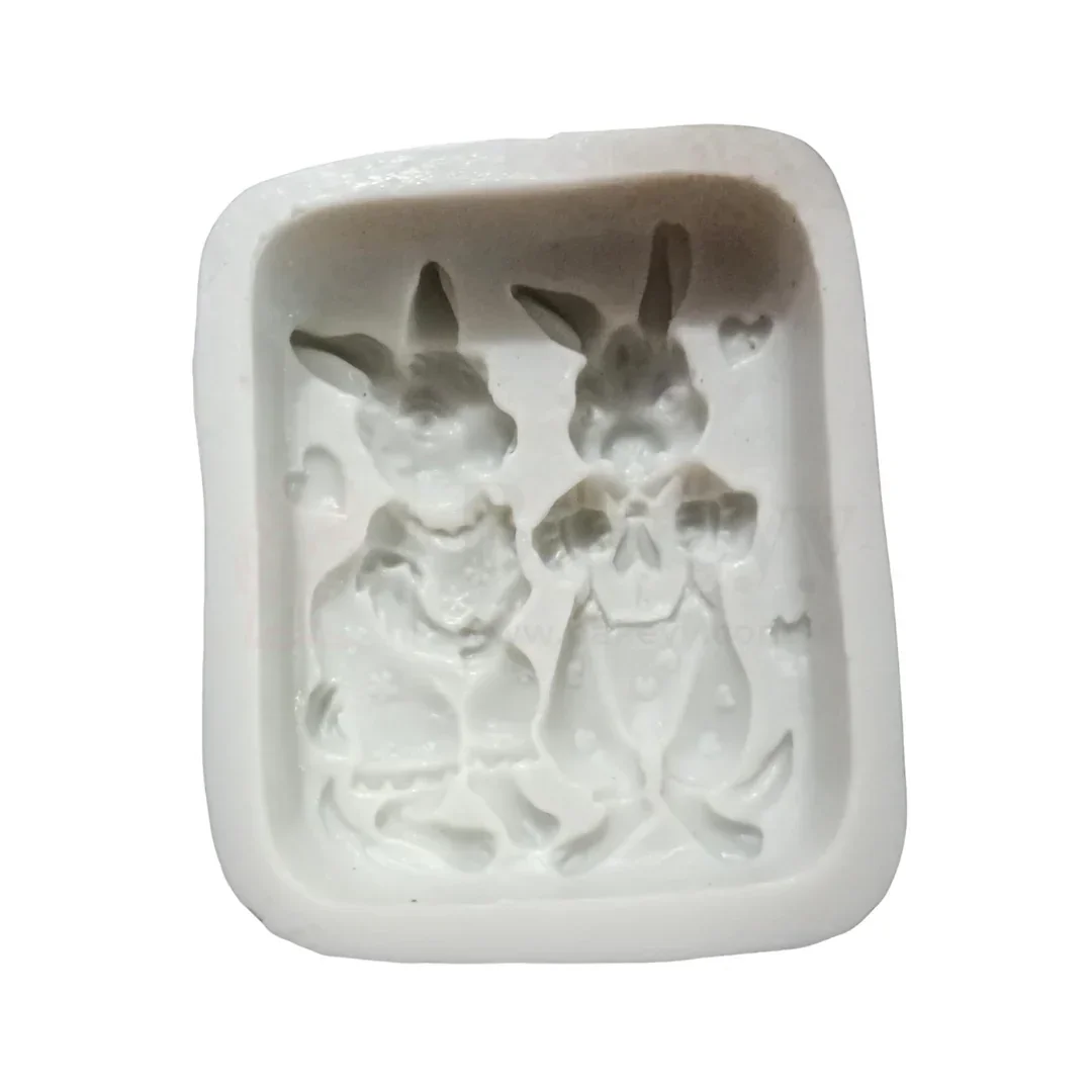 586 | Bunny Couple Silicone Mould - 1 Piece
