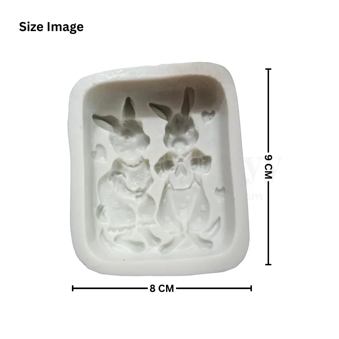 586 | Bunny Couple Silicone Mould - 1 Piece - Image 2