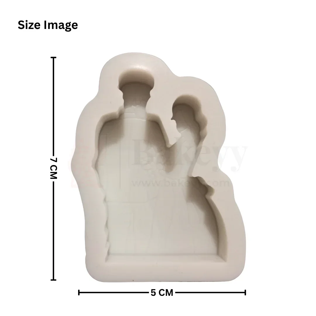 592 - Bride & Groom Couple Silicone Fondant Mould – 1 Piece - Image 2