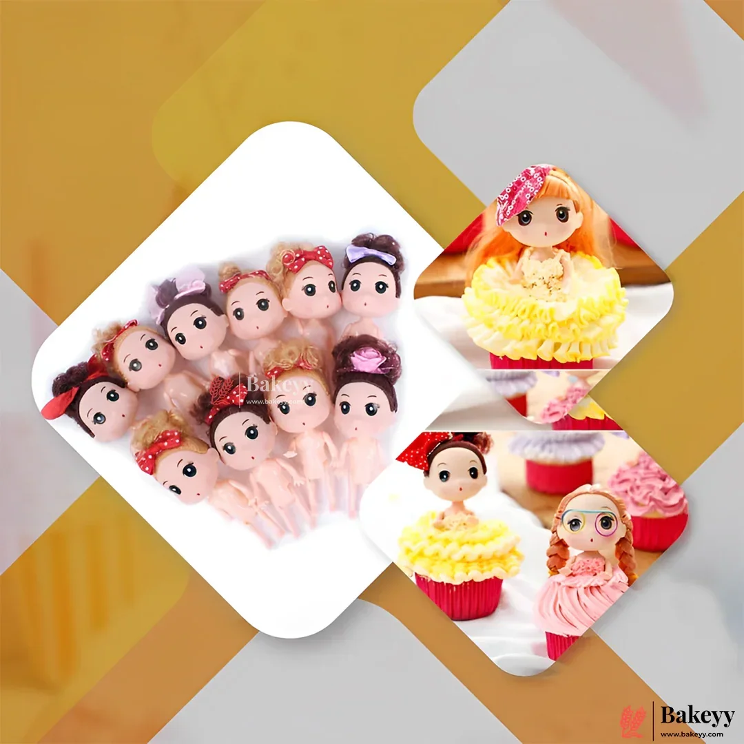 5 Inch Mini Doll Topper Set for Princess Cakes | Ideal for Cakes, Cupcakes & DIY Decorations | Pack of 10 - Image 3