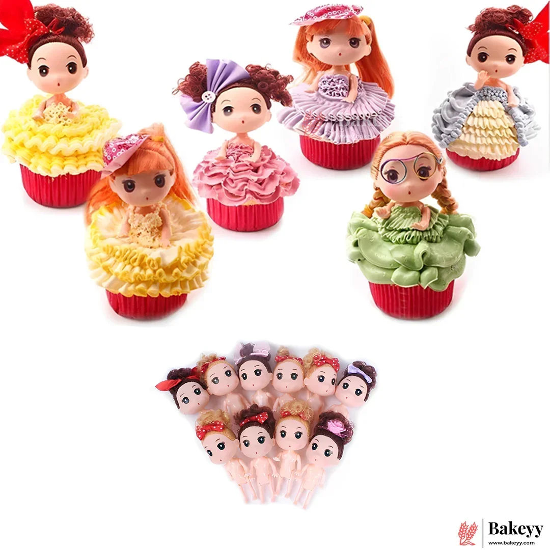 5 Inch Mini Doll Topper Set for Princess Cakes | Ideal for Cakes, Cupcakes & DIY Decorations | Pack of 10 - Image 4