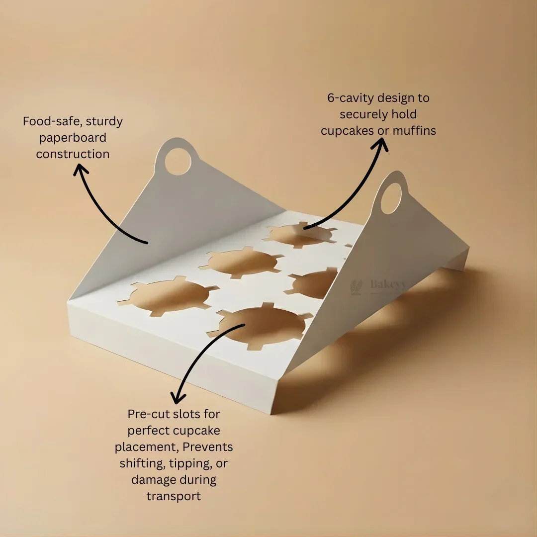 Cavity Cupcake Holder Tray | Bakery Cupcake Base Insert | Muffin Holder for Boxes | Pack of 25 - Image 4