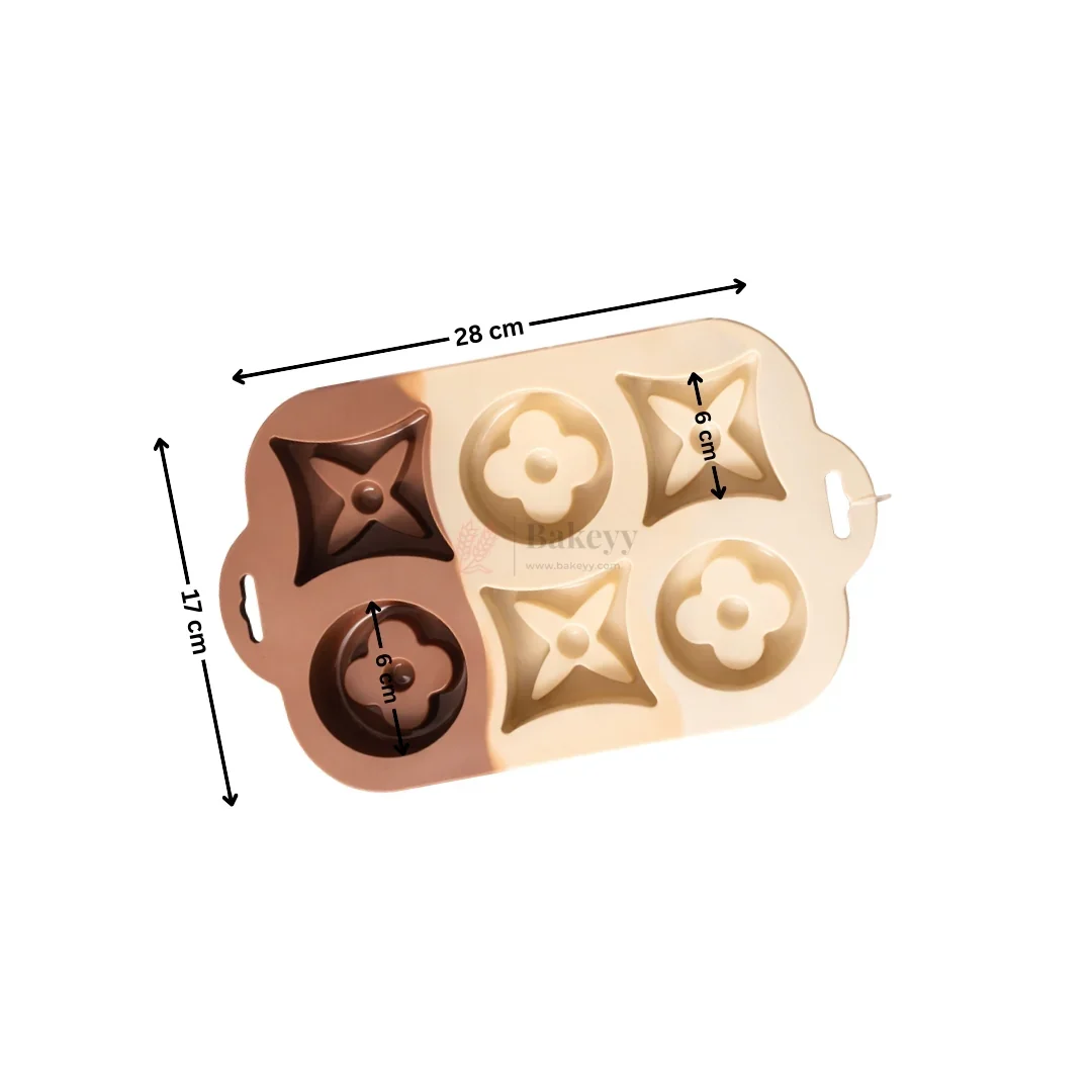 6 Cavity Designer Star & Quatrefoil Silicone Chocolate Mould | Pack of 1 - Image 2