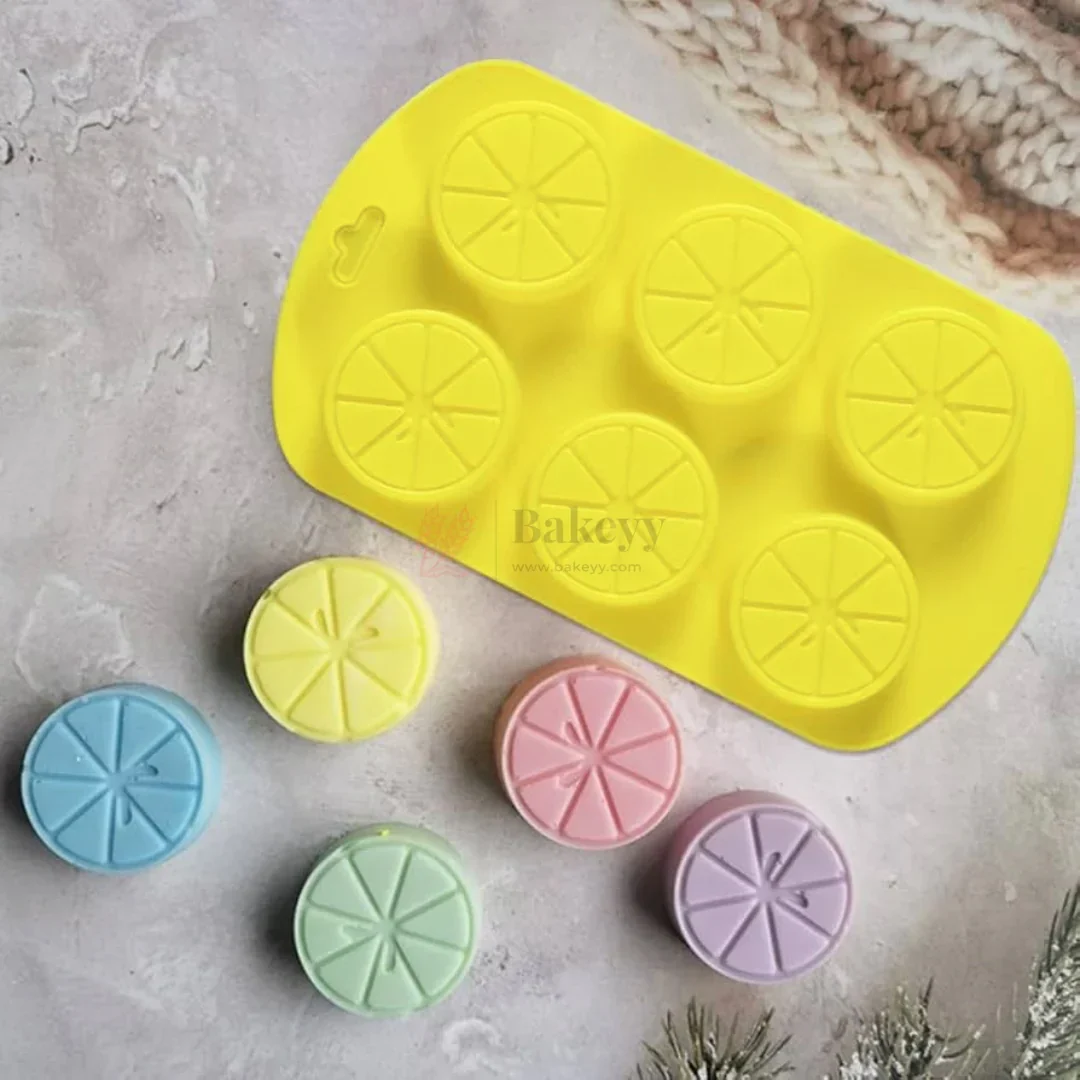 6 Cavity Lemon Slice Round Silicone Chocolate Mould | Pack of 1 - Image 3