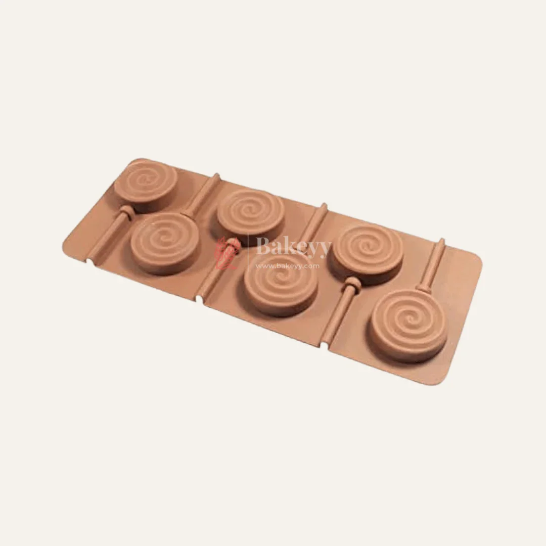 6 Cavity | Silicone Circular Loop Shape Lollipop Mould | Pack of 1