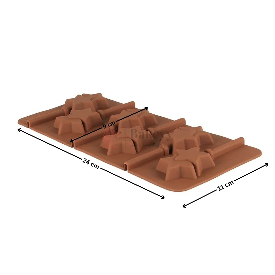 6 Cavity Star Lollipop Silicone Chocolate Mould | Pack of 1 - Image 2