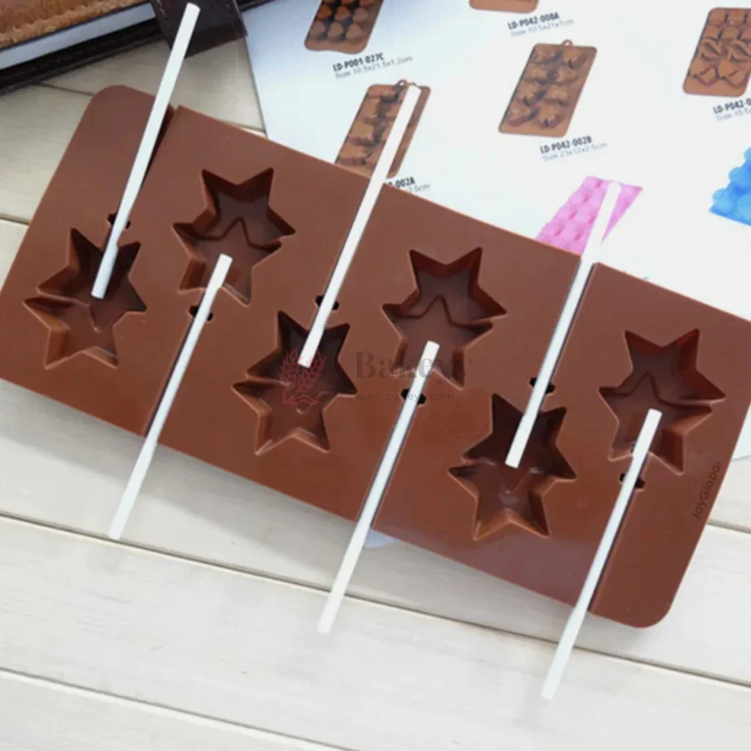 6 Cavity Star Lollipop Silicone Chocolate Mould | Pack of 1 - Image 3