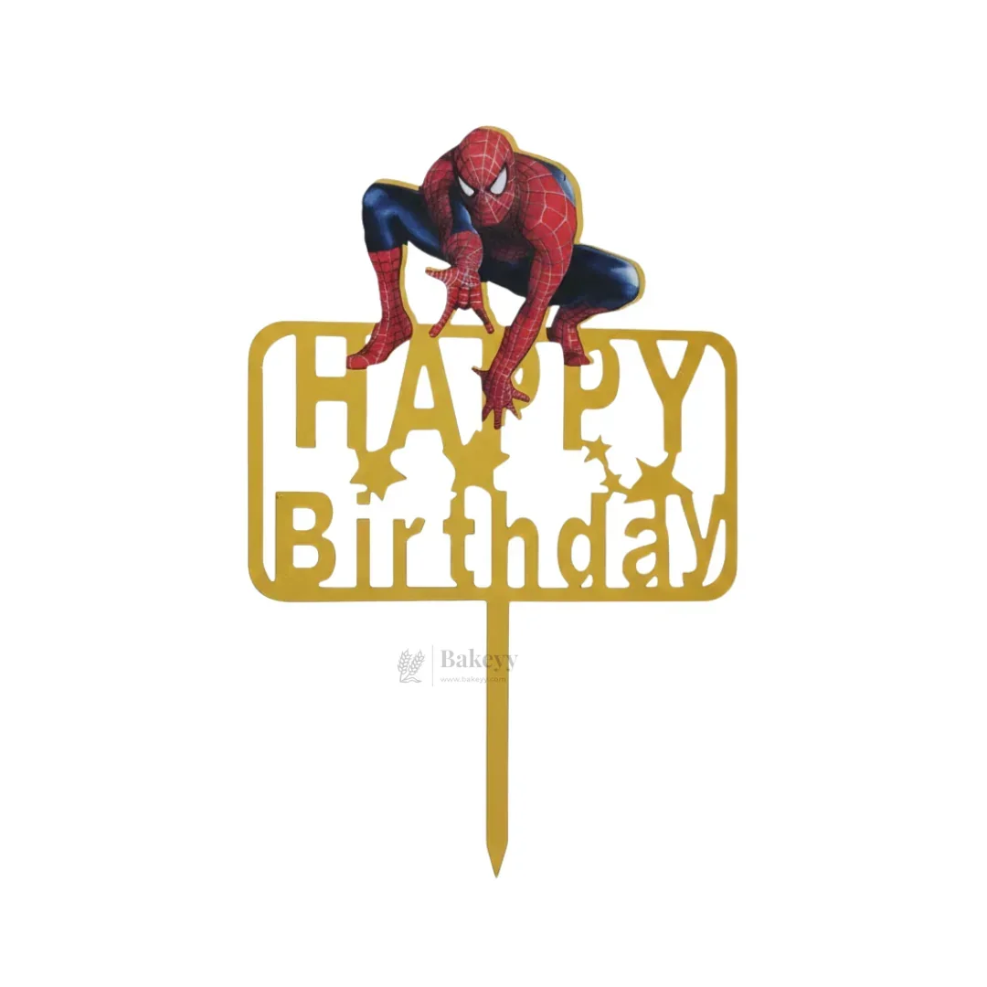 6 inch | Golden Cartoon Happy Birthday Cake Topper for Kids Birthday Party | Cartoon & Superhero Theme Cake Decoration | Pack of 5 - Image 10