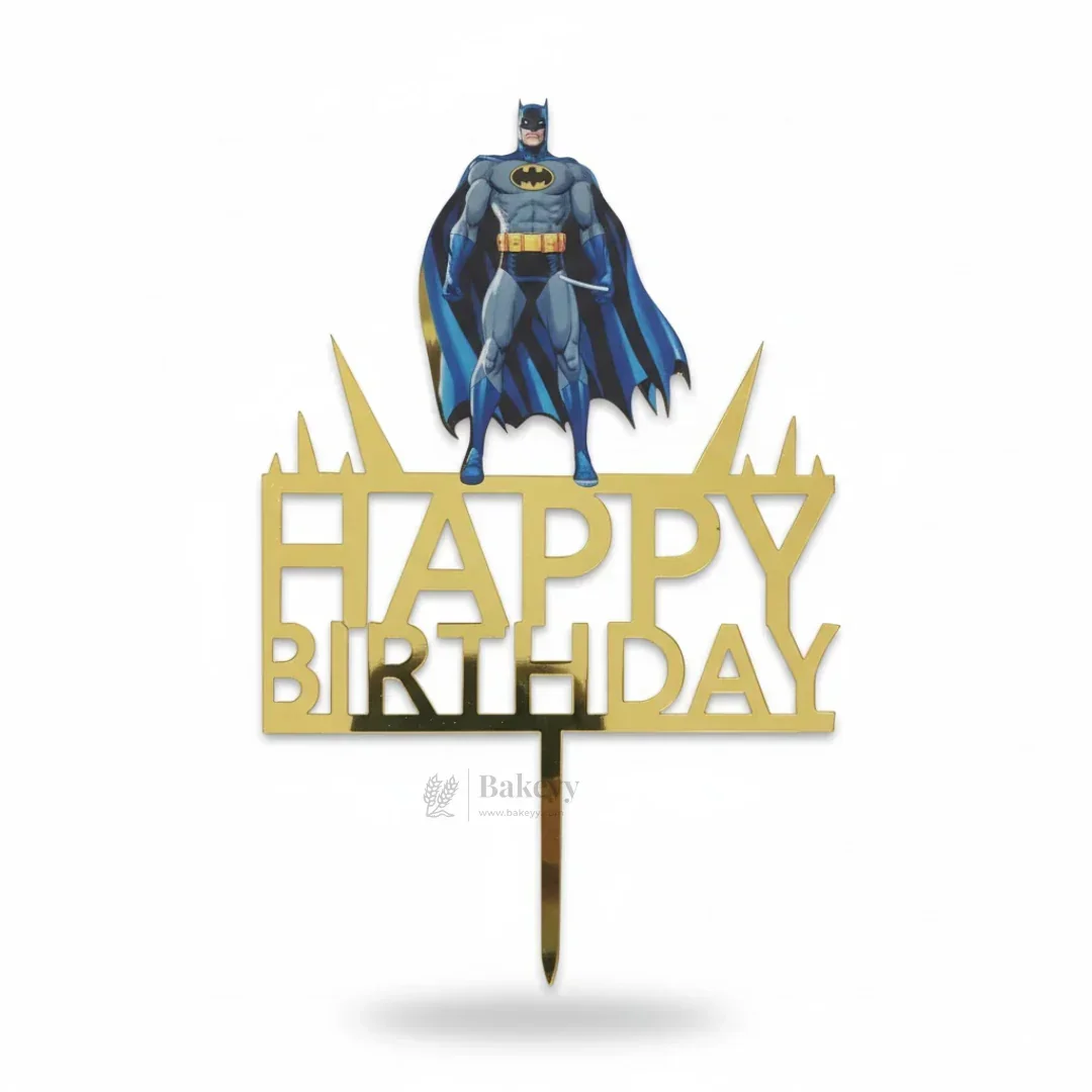 6 inch | Golden Cartoon Happy Birthday Cake Topper for Kids Birthday Party | Cartoon & Superhero Theme Cake Decoration | Pack of 5 - Image 7