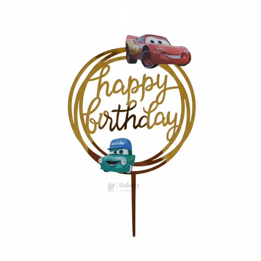 6 inch | Golden Cartoon Happy Birthday Cake Topper for Kids Birthday Party | Cartoon & Superhero Theme Cake Decoration | Pack of 5 - Image 8