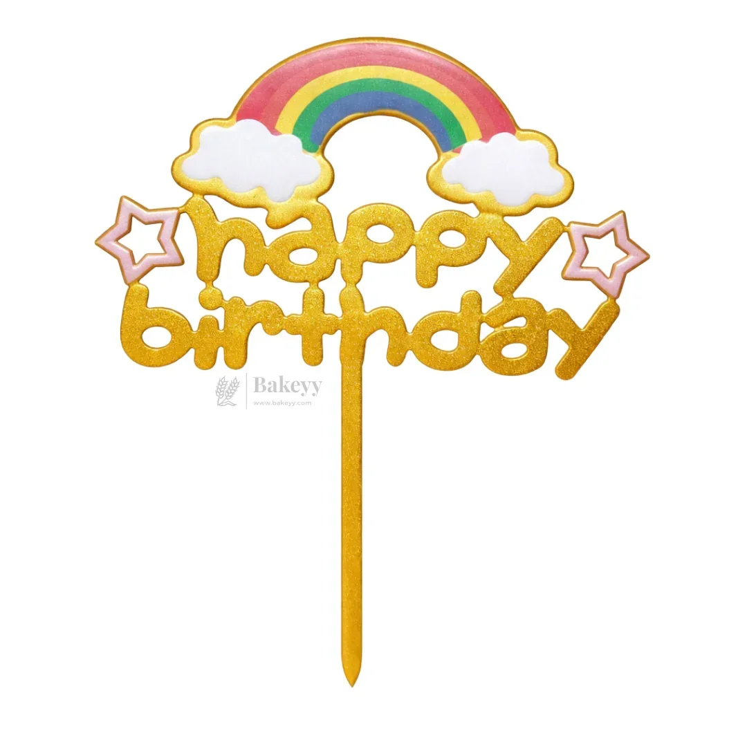 6 inch | Unicorn & Happy Birthday Cake Topper for Kids | Cute Cartoon Birthday Cake Decoration | pack of 5 - Image 5