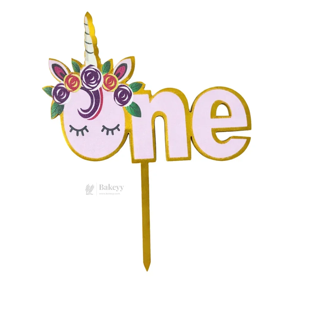 6 inch | Unicorn & Happy Birthday Cake Topper for Kids | Cute Cartoon Birthday Cake Decoration | pack of 5 - Image 7