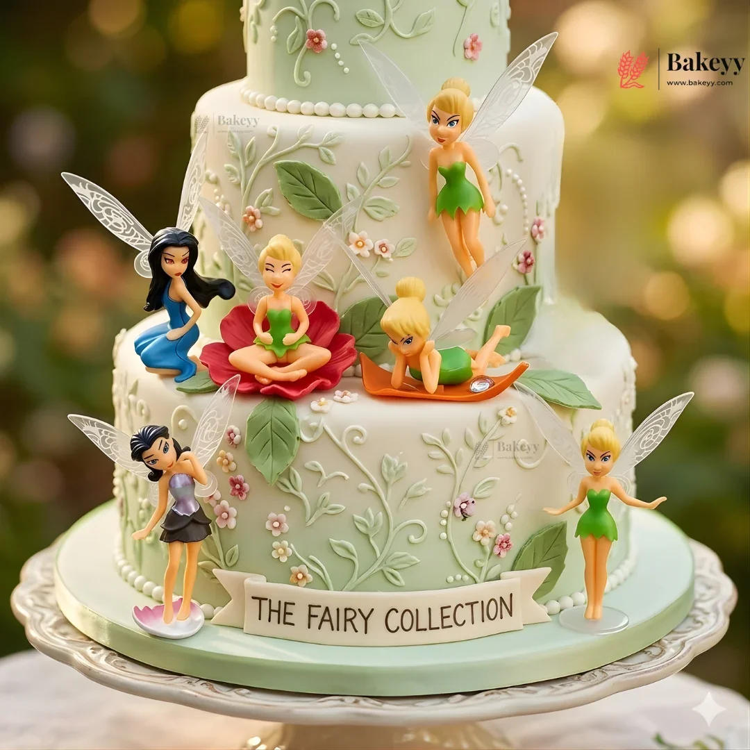 6 Pc Tinker Bell Theme Cake Topper Set | Fairy Topper | Party Decoration | Pack of 1 - Image 3