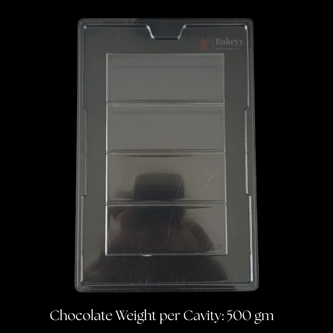 655 | Chocolate Bar Mould – 4 Cavity Cacao Mould