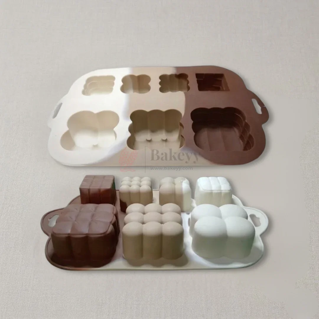 7 Cavity Geometric Bubble Cube Silicone Dessert & Chocolate Mould | Pack of 1 - Image 3