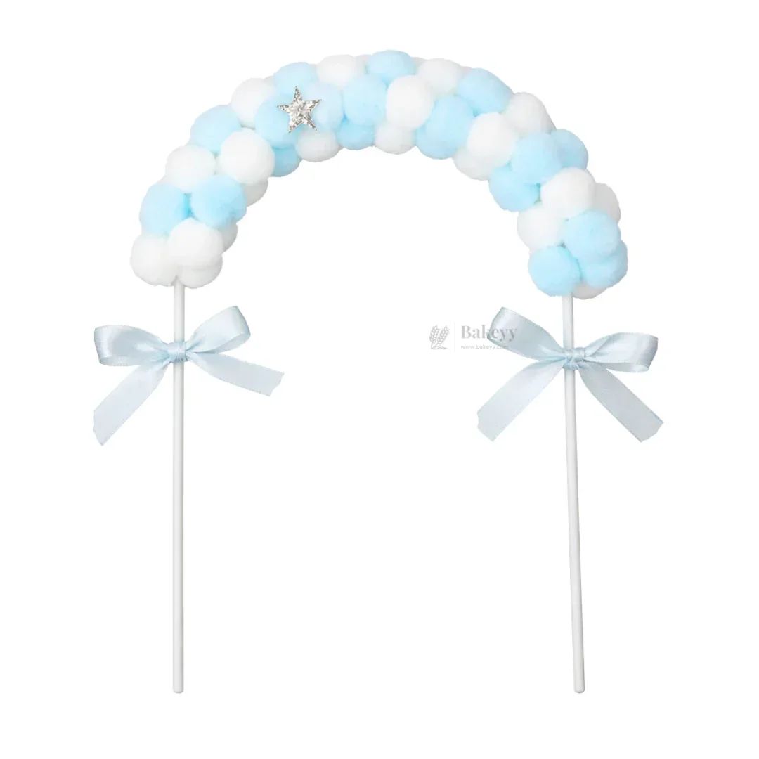 7 inch | Pom Pom Cake Topper Arch for Birthday & Baby Shower | Pastel Cake Decoration | Pack of 1 - Image 7