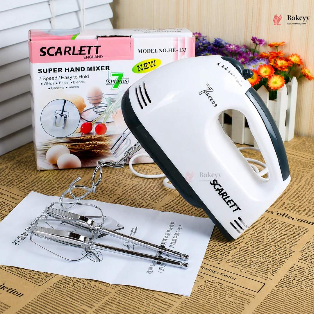 7-Speed Electric Hand Mixer | 260W Cake Mixer & Egg Beater | Model DH133-1 | Pack of 1 - Image 5