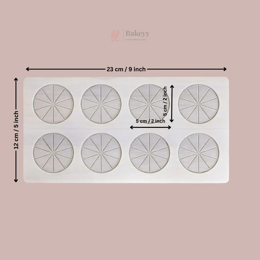 8 Cavity Citrus Slice Silicone Chocolate Mould Non Stick Flexible Garnishing Mould for Chocolate | Pack of 1 - Image 2