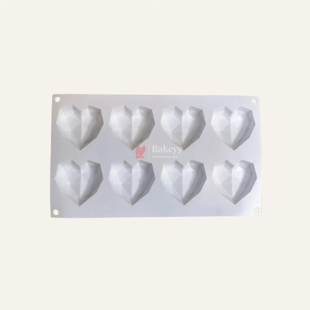 8 Cavity | Heart Silicone Chocolate Mould | Chocolate Making and Shaping Mould | Pack of 1