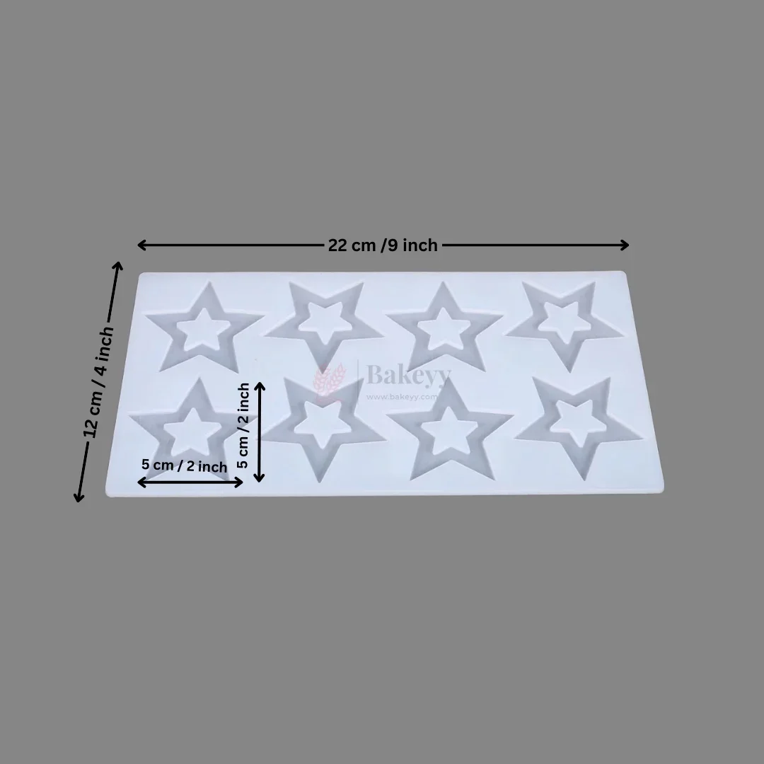 8 Cavity Star Shape Silicone Chocolate & Garnishing Mould | Pack of 1 - Image 2