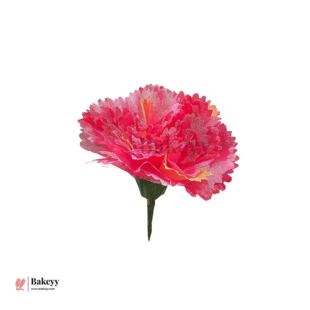 8cm - Lorvox Carnation Artificial Flowers Without Stem |Pack of 10 - Image 3