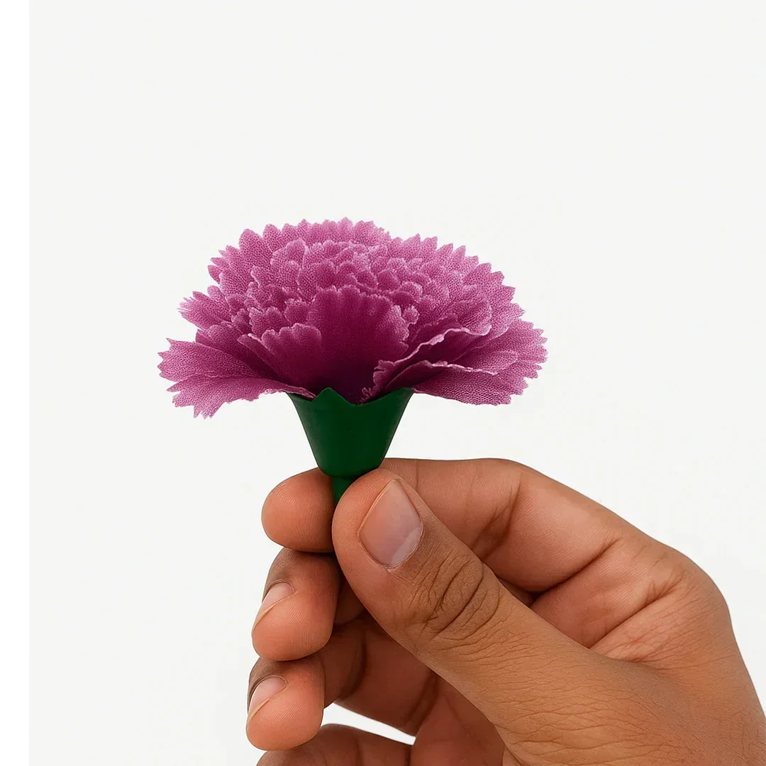 8cm - Lorvox Carnation Artificial Flowers Without Stem |Pack of 10 - Image 7