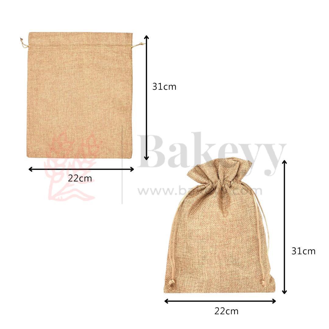 Jute Potli Bags Natural Colour Drawstring Gift Bags for Return Gifts - Pack of 50 - Image 13