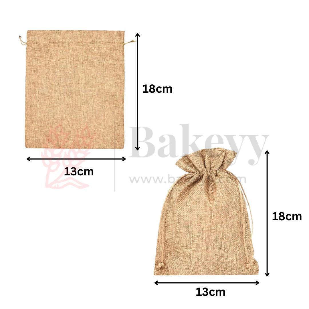 Jute Potli Bags Natural Colour Drawstring Gift Bags for Return Gifts - Pack of 50 - Image 9
