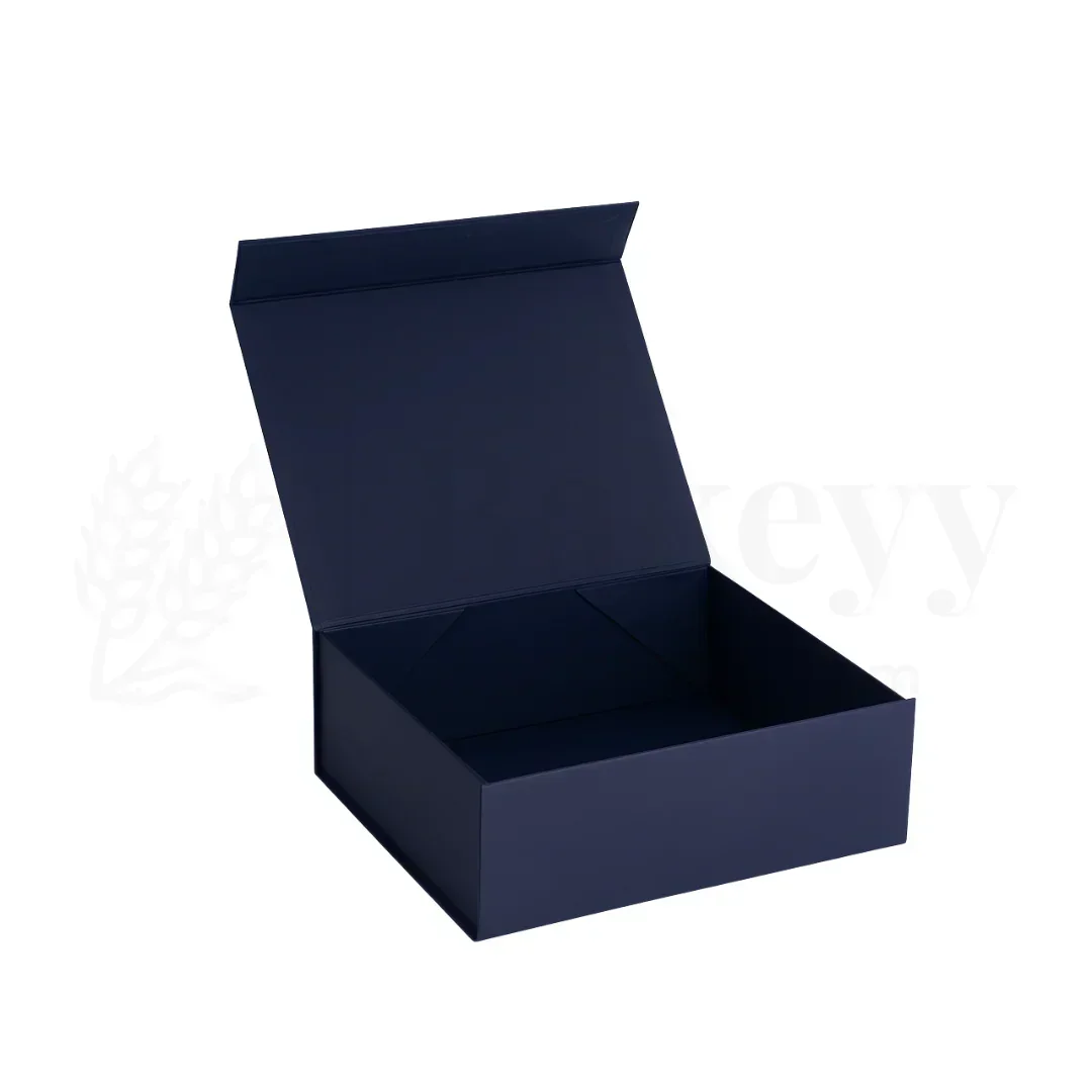 Premium Navy Blue Colour Collapsible Magnetic Lid Gift Box - Pack of 1 - Image 5