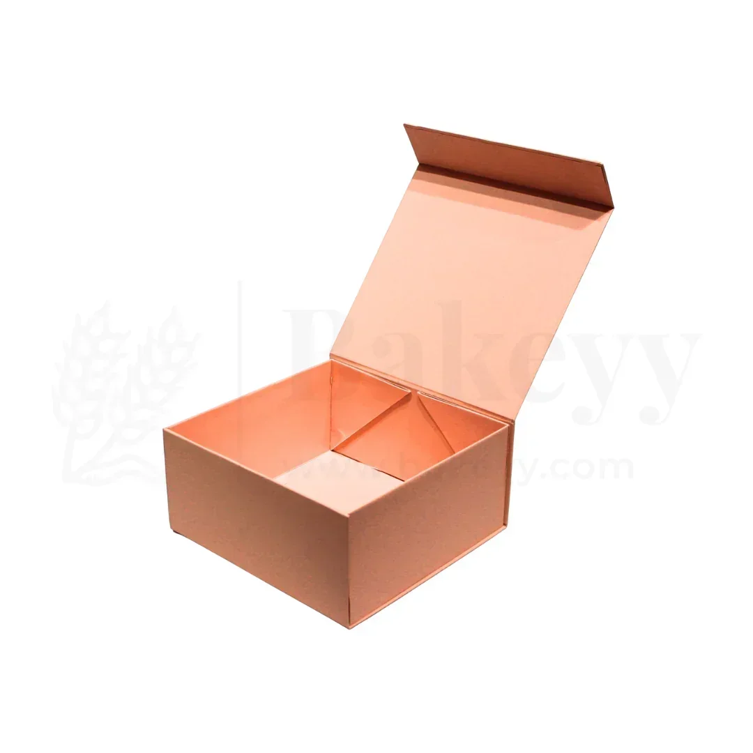 Premium Peach Colour Collapsible Magnetic Lid Gift Box - Pack of 1 - Image 4