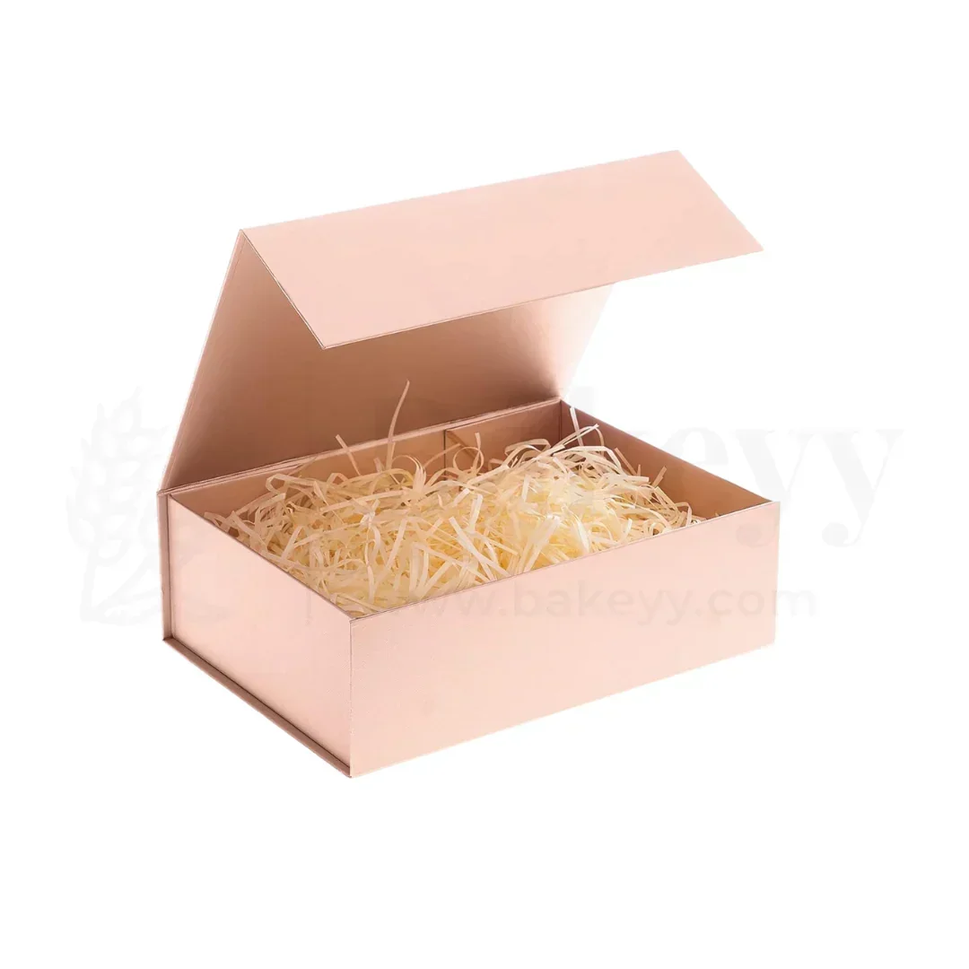 Premium Peach Colour Collapsible Magnetic Lid Gift Box - Pack of 1 - Image 6
