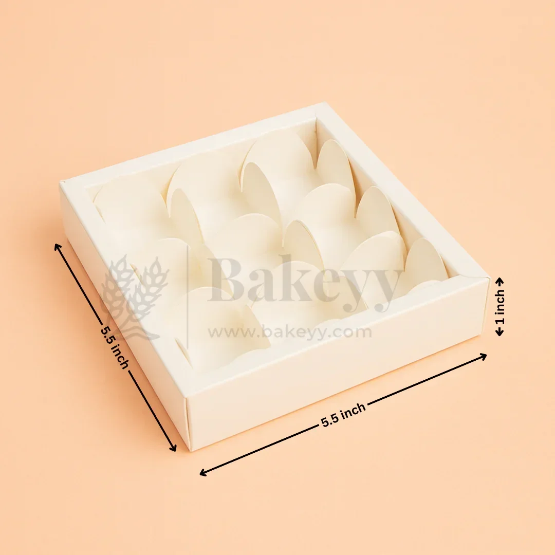 9 Cavity Chocolate Box | White Colour Cavity Box | Pack of 50 - Image 2