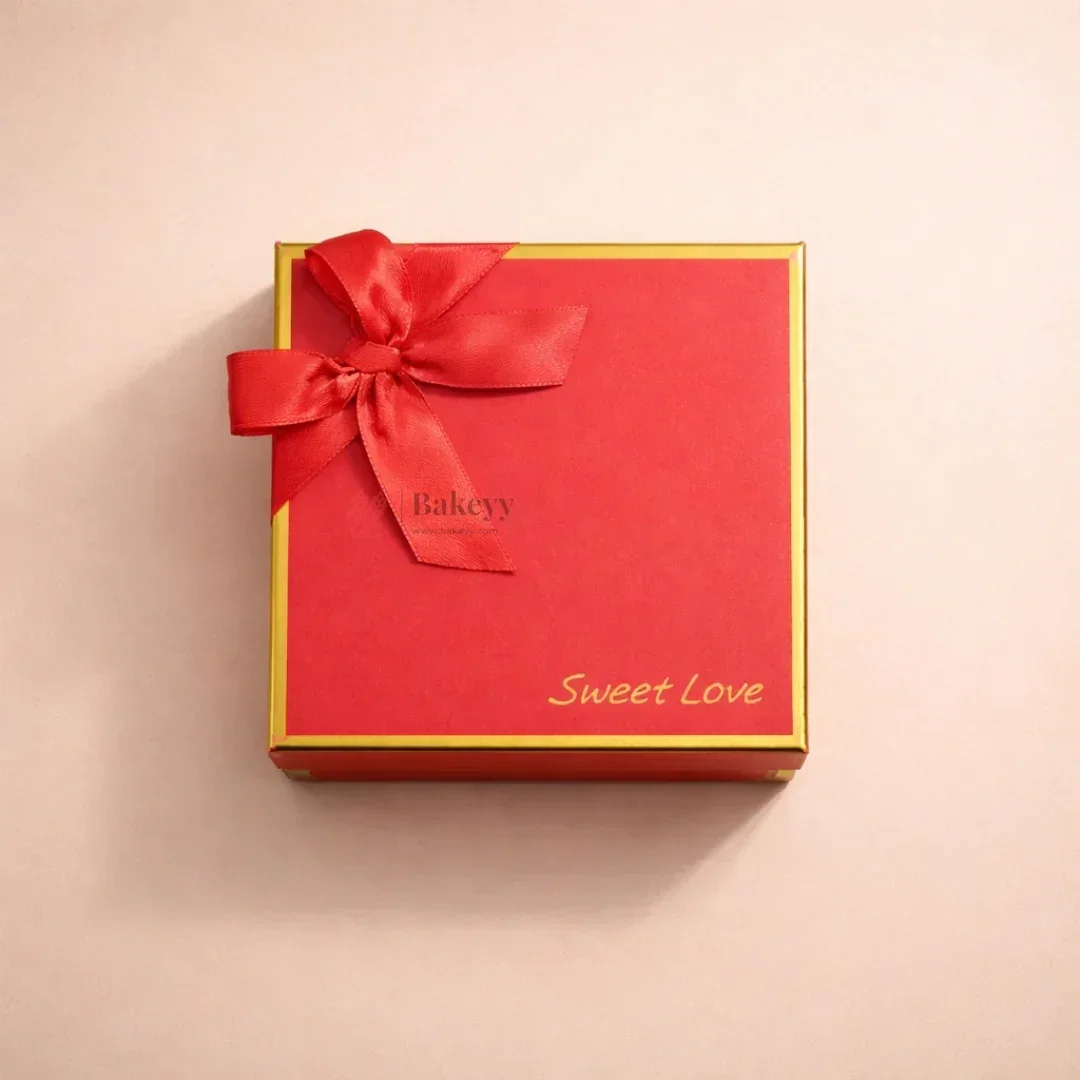 9 Cavity Gift Box | Rigid Chocolate Box with Ribbon | Sweet Love Gift Box | Premium Empty Chocolate Packing Box | Pack of 1 - Image 4