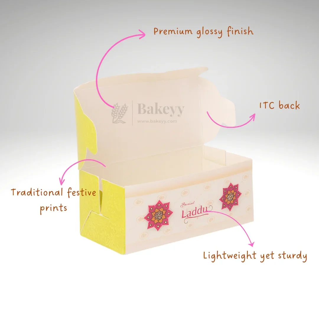 9x4.5x3.5 cm | 2 Ladoo sweet box | ITC Back | Pack of 100 - Image 3
